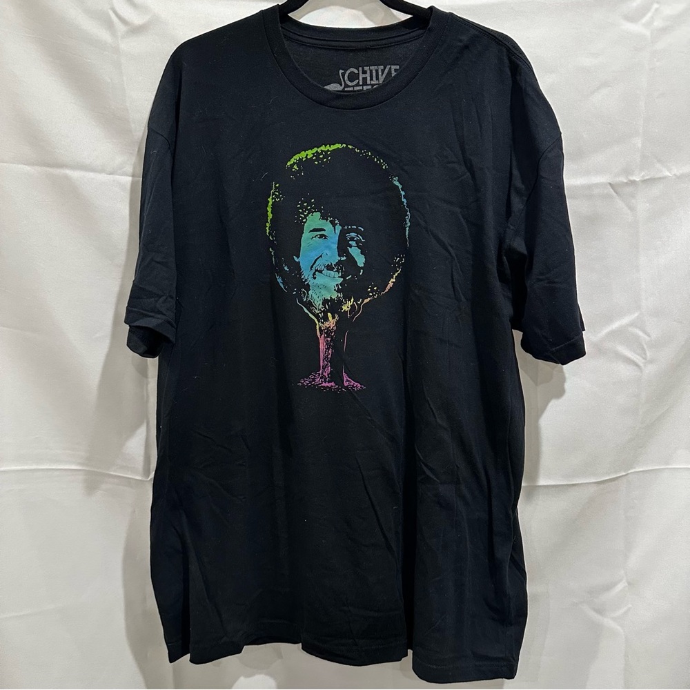 Chive “Bob Ross” Black Graphic Tee with Colorful Design